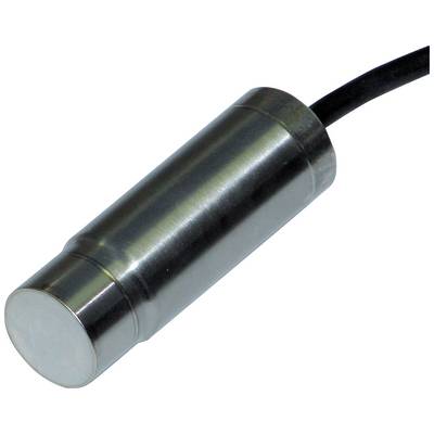 Un capteur cylindrique métallique avec connexion de câble, adapté aux applications industrielles.