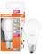 Ampoule LED OSRAM en emballage. Détails : 6,5 W, équivalent 45 W, 600 lm, angle de diffusion 360°, durée de vie 20 ans, blanc froid. Culot E27.