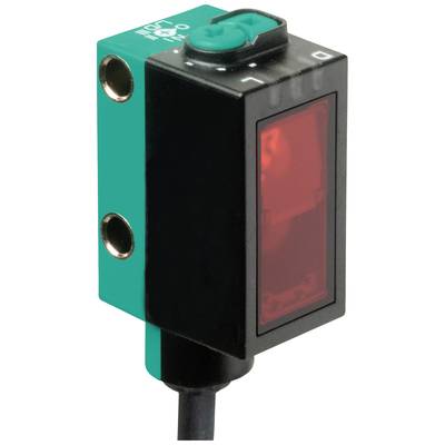 Un capteur optique rectangulaire avec une lentille rouge et un boîtier noir, adapté à la détection et à la mesure dans des applications industrielles.