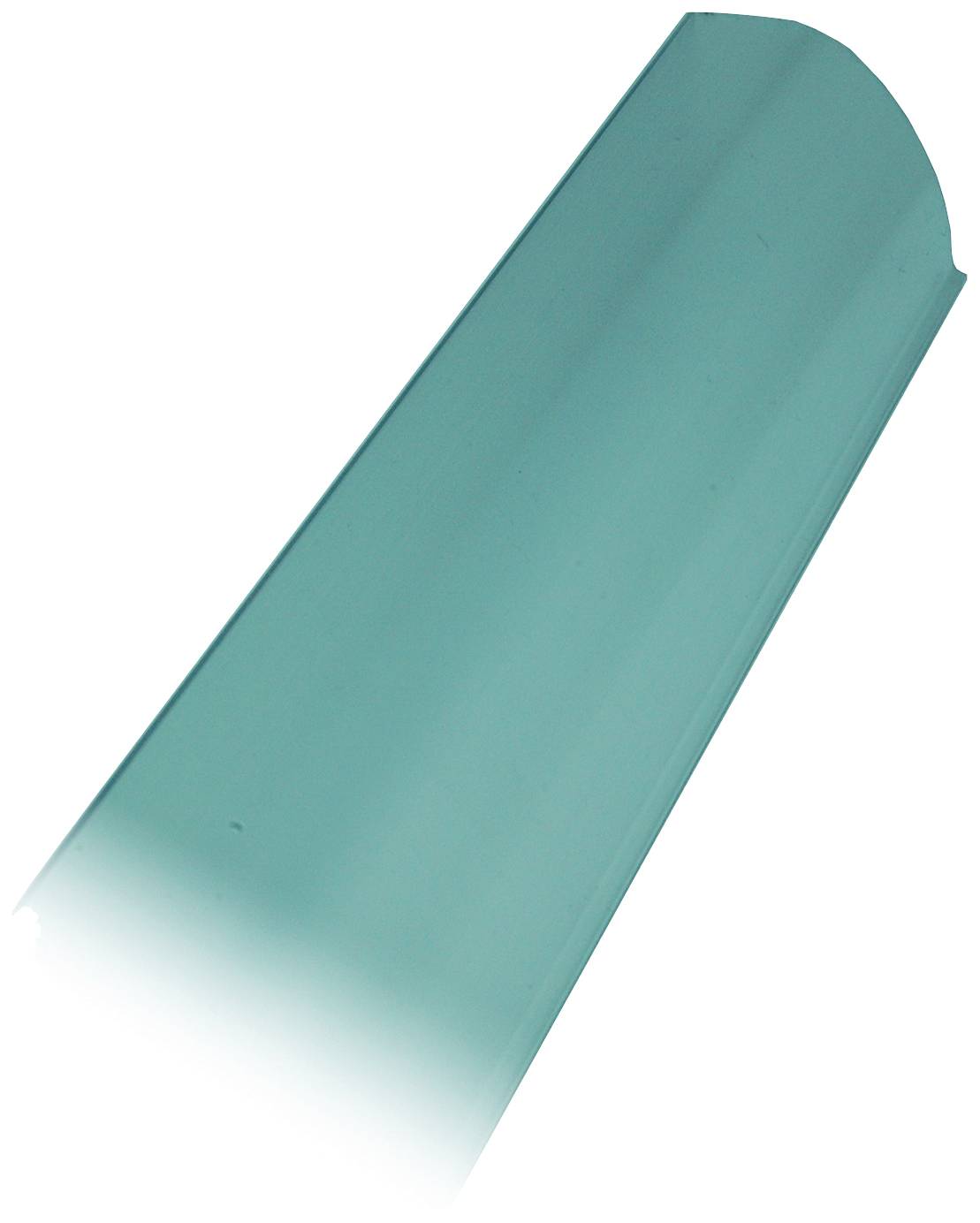 Une couverture de brique verte en acier avec une forme ovale lisse, possiblement utilisée comme élément de toiture.