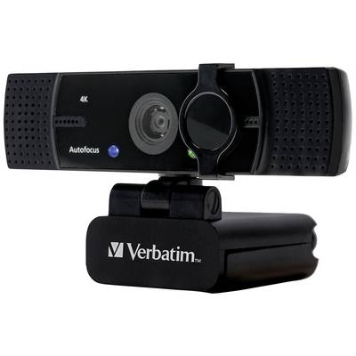 Webcam Verbatim AWC-03, 4K Ultra HD, noire 3840 x 2160, 30 images/s, USB, obturateur de confidentialité, version...-0