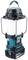 Une lampe de travail sans fil avec poignée, adaptée à divers environnements de travail, affichant le logo de la marque et ses commandes.