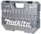 Mallette Makita avec couvercle transparent et de nombreux embouts de forage visibles, adapté aux projets de bricolage.