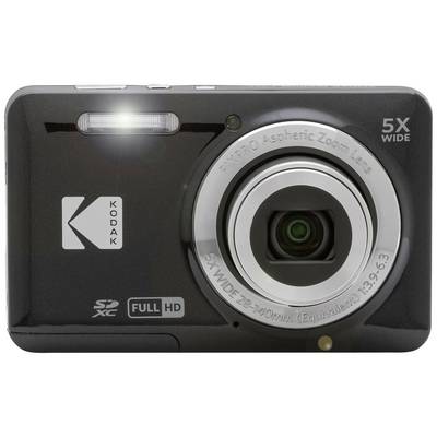 Appareil photo numérique noir avec zoom grand-angle 5x et fonction d'enregistrement HD.
