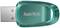 Une clé USB verte de la marque SanDisk, posée à plat.