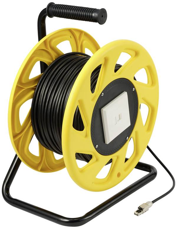 Enrouleur de câble Renkforce RJ45 CAT 6a S/FTP 60 m noir gaine PUR