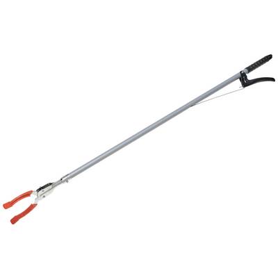 Pince de préhension longue avec poignée ergonomique et griffe de préhension à l'extrémité. Adaptée pour ramasser des objets dans des zones difficiles d'accès.