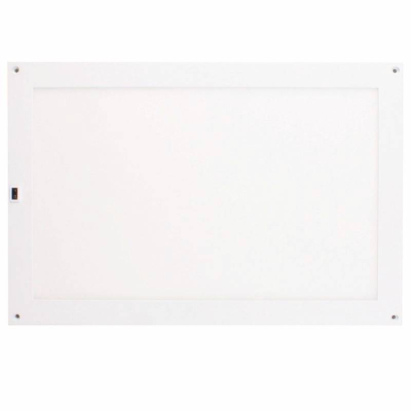 Tableau blanc rectangulaire accroché au mur, sans inscriptions ni marquages.