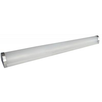 Une lampe LED oblongue avec des embouts argentés, adaptée à l'éclairage d'intérieurs.