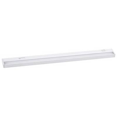 Une longue lampe LED blanche, au design élégant, adaptée pour les sous-meubles de cuisine ou de bureau, économe en énergie et compacte.