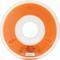 Une bobine de filament d'imprimante 3D orange PolyFlex TPU95, adaptée aux températures d'impression de 190-230°C, lot numéro 2109204013.