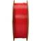 Rouleau de filament rouge pour imprimante 3D, enroulé sur un bobine en bois.