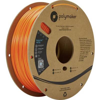 Polymaker PB01022 PolyLite Filament PETG résiste à la chaleur, résistance élevée à la traction 2.85 mm 1000 g orange  1 