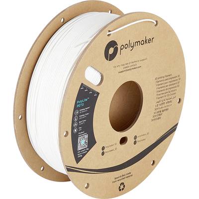 Polymaker PB01015 PolyLite Filament PETG résiste à la chaleur, résistance élevée à la traction 2.85 mm 1000 g blanc  1 p