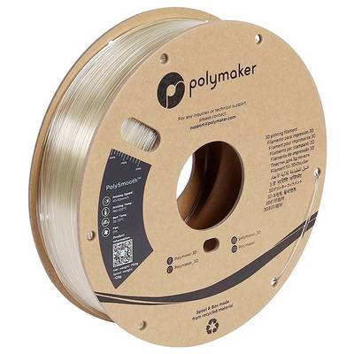 Bobine de filament d'imprimante 3D PolySmooth de Polymaker sur une bobine en carton avec les informations produit imprimées.