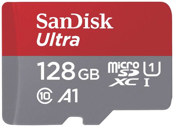 SanDisk Ultra + Adapter Carte microSDXC 128 GB A1 Application Performance Class, UHS-Class 1