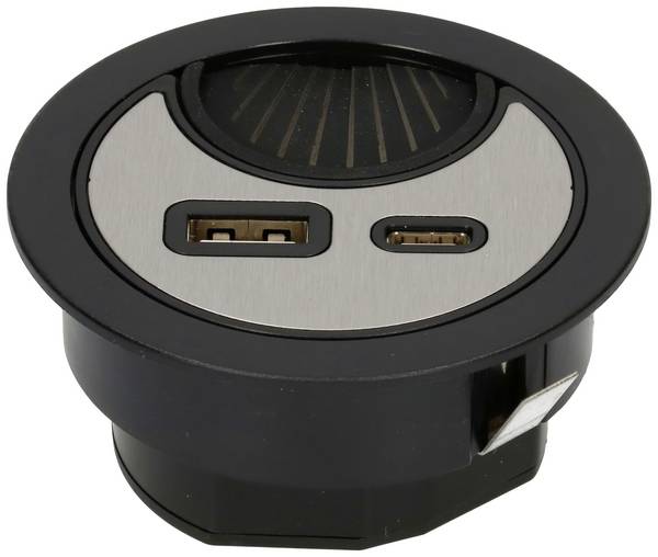 Max Hauri 166893 Panneau de connexion de table  noir,argent