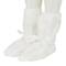 Housses de protection en plastique blanc pour chaussures, conçues pour être enfilées par-dessus les chaussures afin de les protéger de la saleté et des liquides.