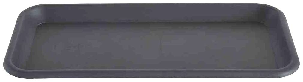 Plateau rectangulaire et plat en matériau noir, sans motifs ou décorations apparents.