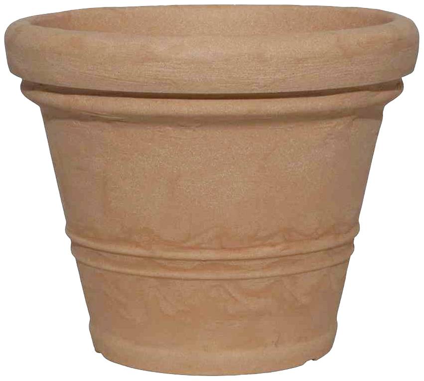 Un pot en terre cuite vide et simple, sans décoration ni motif, adapté à la plantation de fleurs ou d'herbes.