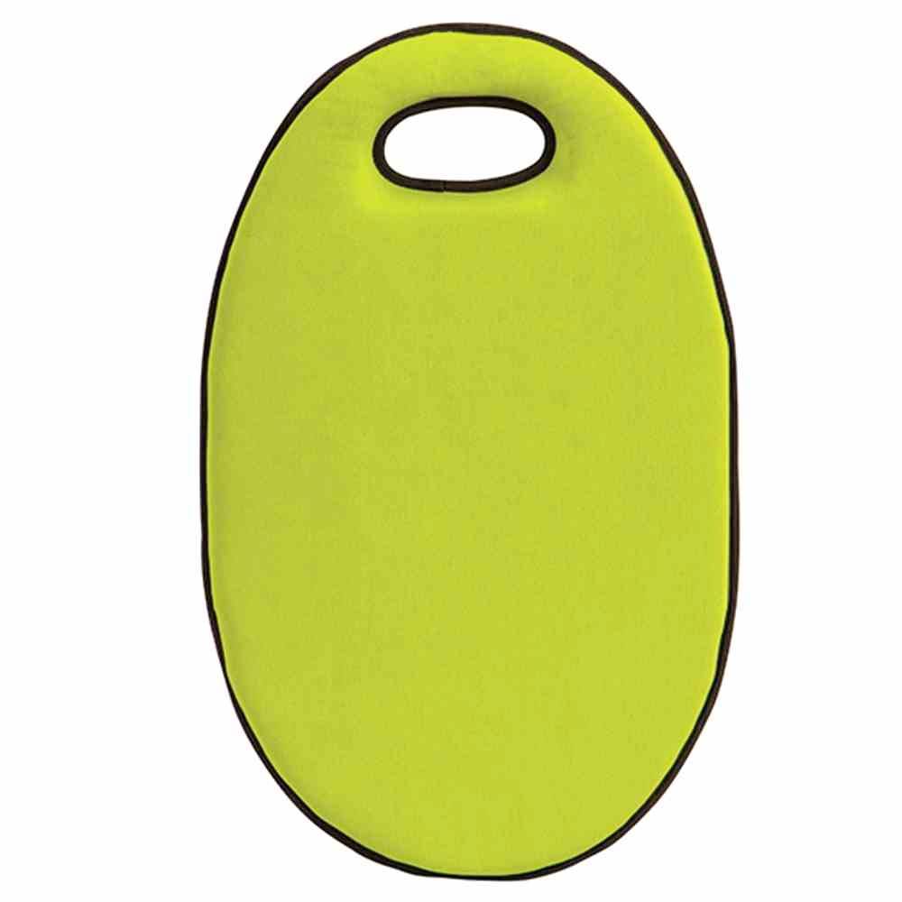 Planche de bodyboard jaune ovale avec une poignée en haut, idéale pour nager et faire du surf.
