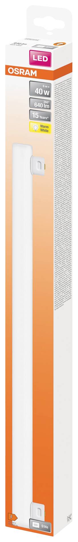 'Tube LED OSRAM, remplacement 40W, blanc chaud, 10W, 6500K, angle de diffusion 160°, idéal pour luminaires avec ballast conventionnel/électronique.'