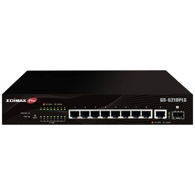EDIMAX GS-5210PLG Switch réseau RJ45/SFP 8+2 ports 20 GBit/s fonction PoE