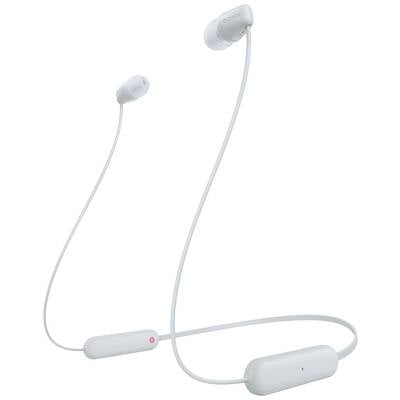 Sony WI-C100   Oreillette Bluetooth Stereo blanc  micro-casque, sonnerie personnalisable, volume réglable, Bandeau de nu