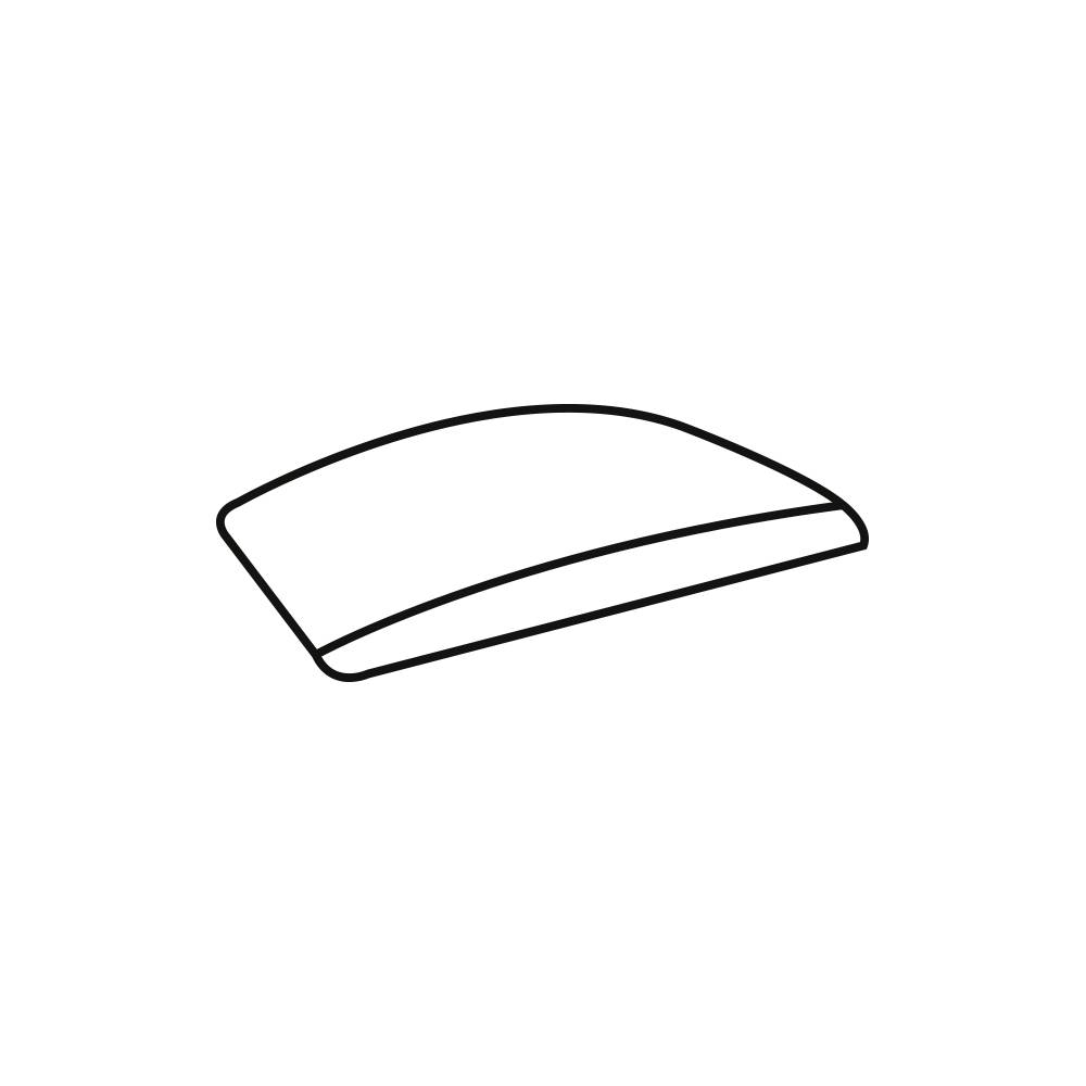 Un dessin schématique simple d'une souris d'ordinateur à la forme lisse et arrondie sur un fond blanc.