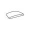 Un dessin schématique simple d'une souris d'ordinateur à la forme lisse et arrondie sur un fond blanc.