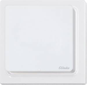 Un interrupteur blanc avec l'inscription 'Eltako' dans le coin inférieur droit. Design épuré et moderne.