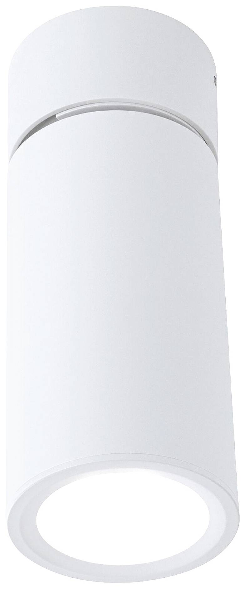 Luminaire de plafond cylindrique blanc au design moderne, lumineux.