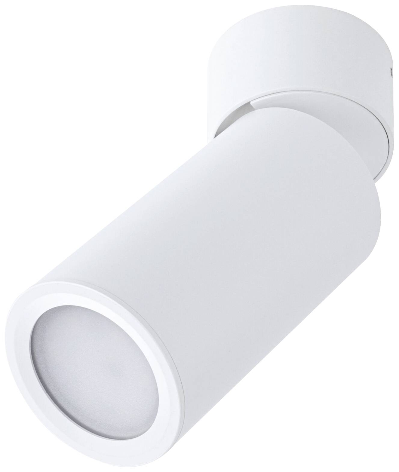 Applique murale blanche, cylindrique, de design moderne, idéale pour un éclairage directionnel.