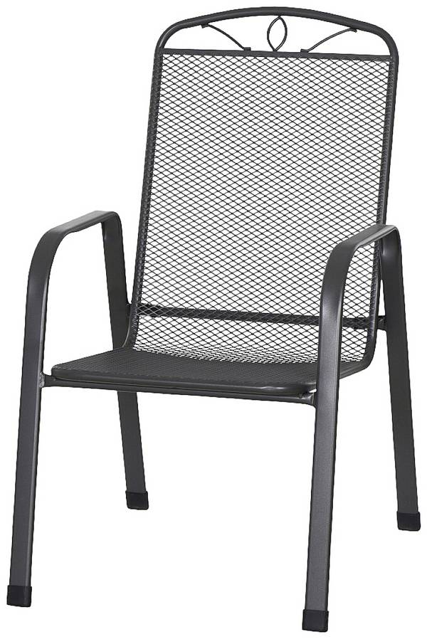 Siena Garden 2214304 Chaise de pile ELDA plus châssis acier gris fer, surface métal étirée gris fer