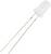 Une LED blanche unique avec deux fils de connexion, isolée sur un fond blanc.