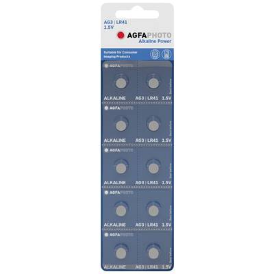 AgfaPhoto AG3 Pile bouton LR 41 alcaline(s)  1.5 V 10 pc(s)