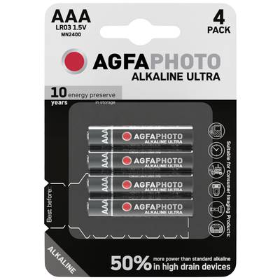 AgfaPhoto Ultra LR03 Pile LR3 (AAA) alcaline(s)  1.5 V 4 pc(s)