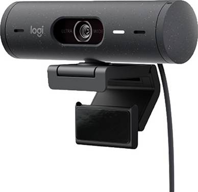 Webcam Full HD Logitech Brio 500  support à pince, microphone stéréo, cache intégré