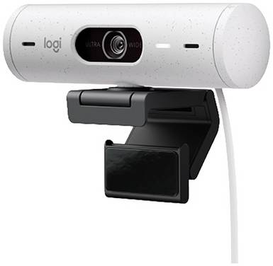 Webcam Full HD Logitech Brio 500 support à pince, microphone stéréo, cache intégré