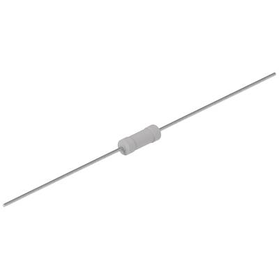 Un résisteur cylindrique avec des fils de connexion longs et fins à chacune de ses extrémités, utilisé dans les circuits électroniques.