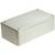 Boîtier rectangulaire en plastique blanc avec des coins arrondis et quatre trous de vis aux angles.