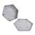 Un boîtier en plastique blanc hexagonal avec un couvercle amovible, adapté aux installations électroniques ou de connexion.