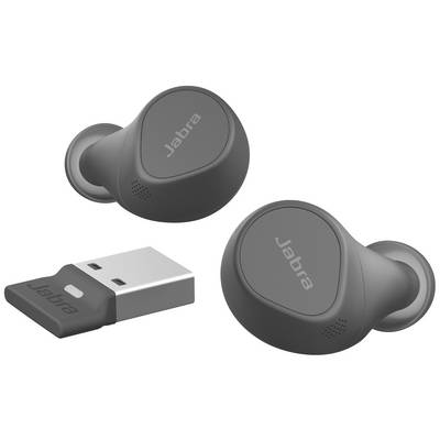 Écouteurs Bluetooth noirs sans fil avec un dongle USB, adaptés pour la musique et les appels, présentés sur un fond blanc.