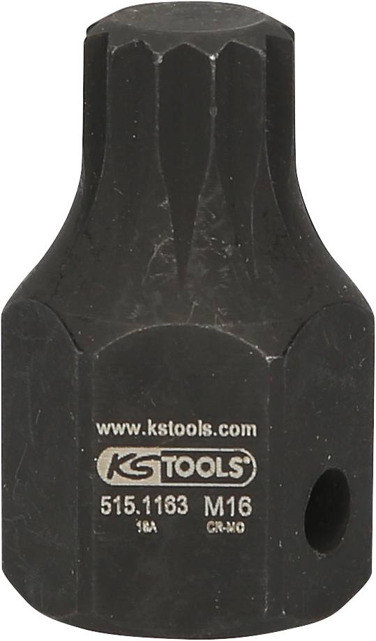 Douille à profil multipistes intégrée, noire, 515.1163, M16, de KS Tools, adaptée aux applications intensives en mécanique.