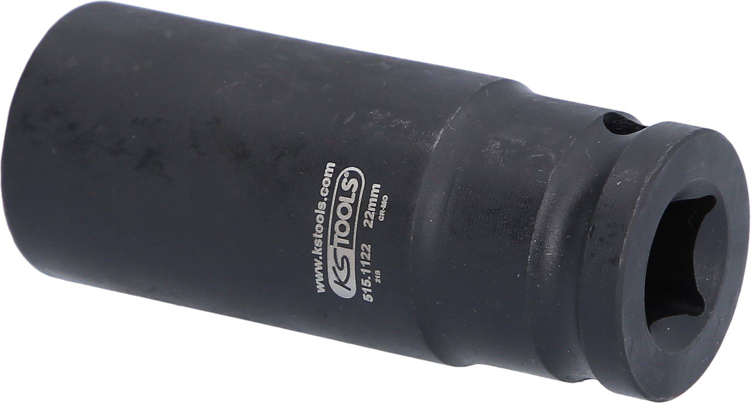 Une douille à chocs noire de 24 mm de KS Tools, adaptée aux travaux sur des assemblages boulonnés.