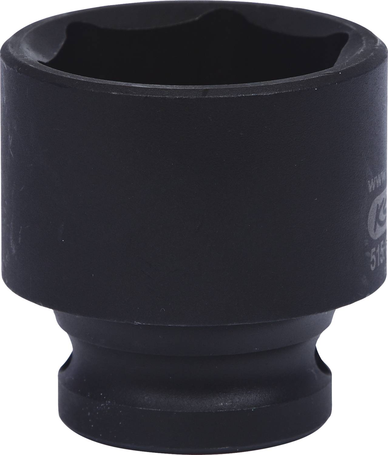 Embout d'outil noir avec ouverture hexagonale, probablement adapté pour les vis ou les écrous.