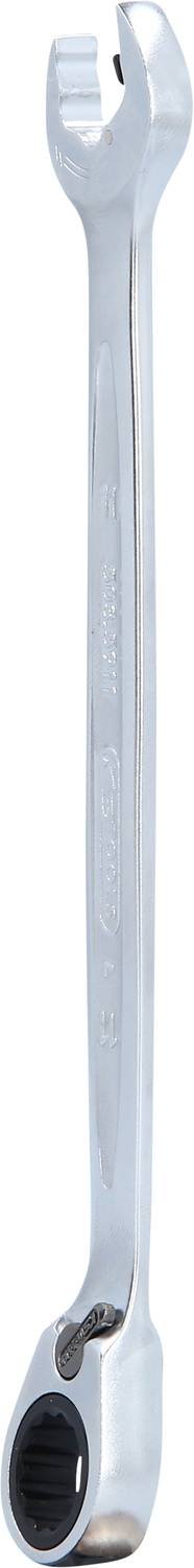 Une clé à molette en argent avec embout à anneau, adaptée aux travaux de vissage en atelier ou pour les travaux de bricolage à domicile.