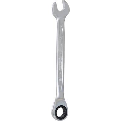 Une clé à molette en argent avec un côté ouvert et un côté rond, adaptée pour serrer ou desserrer des vis et des écrous.