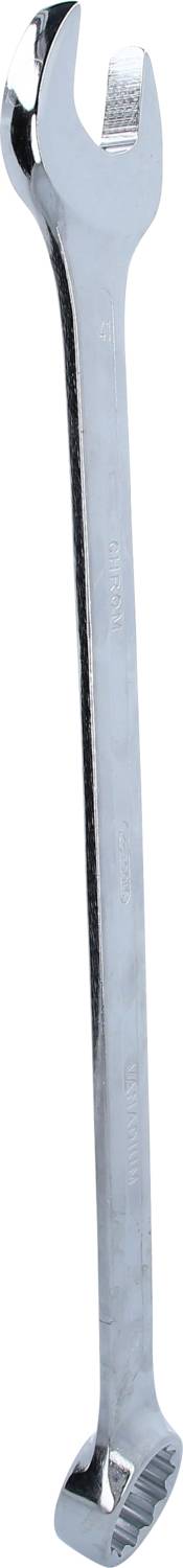 Une clé à molette en argent à fourche ouverte, adaptée à différentes tailles de vis.