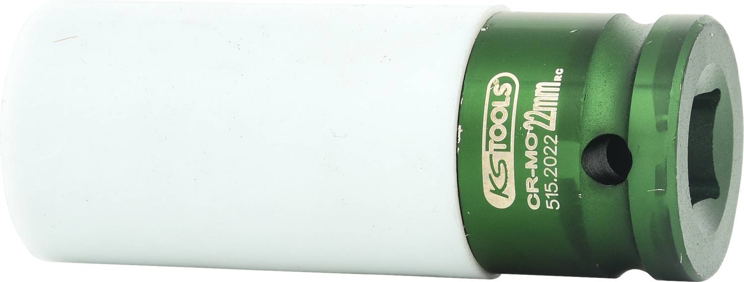 Douille à embout KS Tools, vert et blanc, 21 mm, matériau CR-MO.